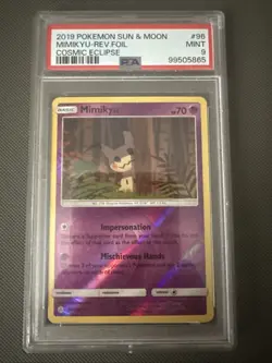 Pokemon Mimikyu Reverse Holo SM Cosmic Eclipse Card 96/236 PSA 9 - Image 1