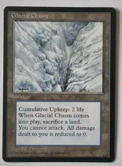 Magic the Gathering (MTG) - Ice Age Glacial Chasm - Lightly Played - 1995 WOTC - Image 1