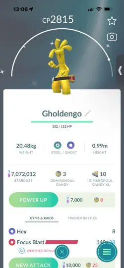 Pokemon Go Shiny Gholdengo ( High CP ) - Image 1