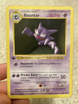 Pokemon TCG Haunter Base Set 1st Edition Shadowless Card 29/102 - Image 1