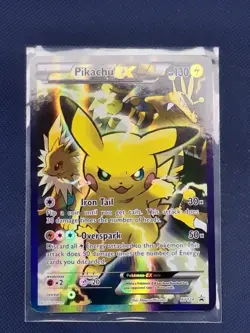 Pikachu EX XY124 Black Star Promo Full Art Holo 2016 LP Pokemon Card - Image 1