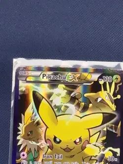 Pikachu EX XY124 Black Star Promo Full Art Holo 2016 LP Pokemon Card - Image 2