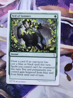 MTG Mystery Booster 2 - Veil Of Summer - White Border NM - Image 1