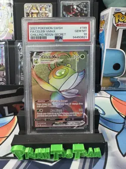 PSA 10 Pokemon TCG Celebi VMAX Sword & Shield Chilling Reign Holo #199 - Image 1