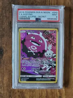 Koffing 243/236 Full Art Cosmic Eclipse Pokemon Sun & Moon PSA 9 Mint - Image 1