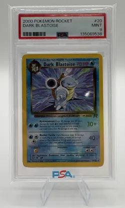 2000 Pokemon Dark Blastoise Team Rocket Non-Holo Rare 20/82 PSA 9 Fresh Slab - Image 3