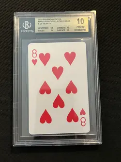 2016 Pokemon Center Mario Pikachu Playing Card – 8 Of Hearts BGS 10 Pristine - Image 1