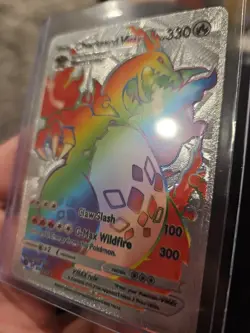 Charizard Vmax Silver Foil Fan Art Vinyl Textured Collector Pokemon HP330 - Image 2