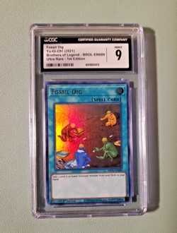 2021 CGC 9 Yu-Gi-Oh! TCG Fossil Dig BROL-EN089 1st Edition Brothers of Legend - Image 1