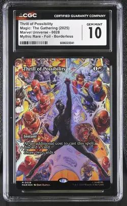 THRILL OF POSSIBILITY Marvel Universe Foil Mythic CGC 10 Spider Man MTG - Image 1