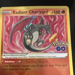 Pokemon TCG Radiant Charizard Holo Card Pokemon Go 011/078 pack fresh - Image 2
