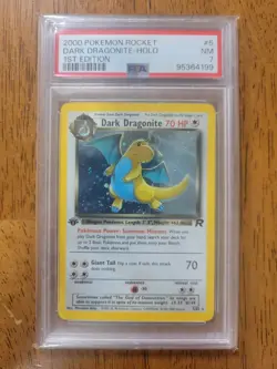 PSA 7 Pokemon Team Rocket 1st Edition Holo Rare Dark Dragonite 5/82 NEAR MINT! - Image 1