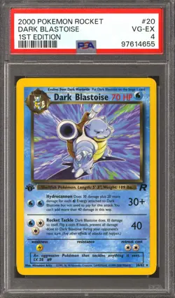 Pokemon Team Rocket 1st Edition Dark Blastoise 20/82 PSA 4 - Image 1