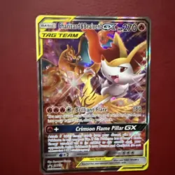Pokemon TCG Charizard and Braixen GX Tag Team Holo Black Star Promo SM230 LP - Image 1