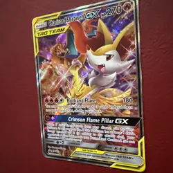Pokemon TCG Charizard and Braixen GX Tag Team Holo Black Star Promo SM230 LP - Image 2