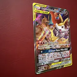Pokemon TCG Charizard and Braixen GX Tag Team Holo Black Star Promo SM230 LP - Image 3