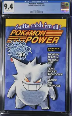 NINTENDO POKEMON POWER #3 - CGC 9.4 - NM - HIGHEST GRADED!! GENGAR COVER - Image 1