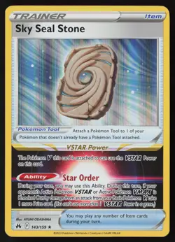 Pokemon Sky Seal Stone 143/159 Crown Zenith Holo Pack Fresh - NM - Image 1