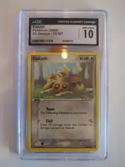 Pokemon TCG Slakoth EX Deoxys 73/107 Regular Common - CGC 10 - Image 1