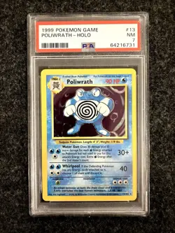 PSA 7 Poliwrath 13/102 WOTC Base Set Unlimited Holo Rare Pokemon TCG - Image 1