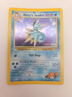 Pokemon TCG Misty's Seadra Holo Rare Gym Heroes Prerelease Card - Image 1