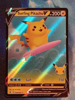 2021 Pokemon Celebrations Surfing Pikachu V #008 VLP-NM - Image 1
