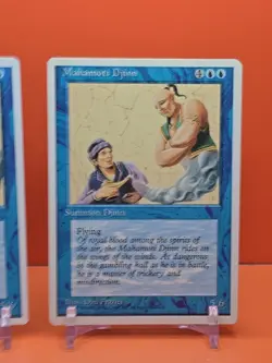 🔵🔵🔵 (2) 1995 MAGIC The Gathering MAHAMOTI DJINN 4TH EDITION PLAYED 🔵🔵🔵 - Image 3