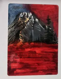 Mountain A - Fourth Edition - Magic The Gathering MTG GERMAN ALTERED - Image 1