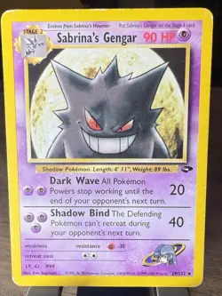 Pokemon Sabrina's Gengar 29/132 Gym Challenge Rare English - DMG - Image 1