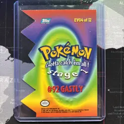 Topps 2000 Pokemon - Series 3 Die Cut - #92 Gastly EV04 - BLUE LABEL 1ST EDITION - Image 2
