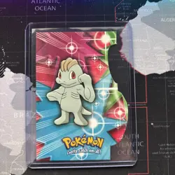 Machop Die Cut Embossed EVO10 - 2000 Pokemon Topps Series 3 - Blue Logo - Image 1