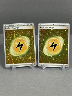 Pokemon 151 Basic Energy COSMOS HOLO Full Set Of (9) NM/MINT - Each Has 1 Swirl - Image 2