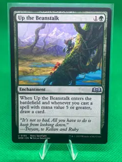 MTG Trading Card - Up the Beanstalk - WOE Wilds of Eldraine - Image 1