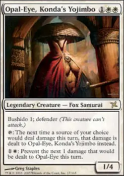 Heavy Play, English MTG Regular Opal-Eye, Konda's Yojimbo Betrayers of Kamigawa - Image 1