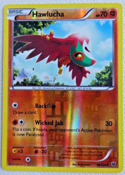 Fates Collide Hawlucha Pokemon TCG Card XY Reverse Holo 48 124 Kouki Saitou - Image 1