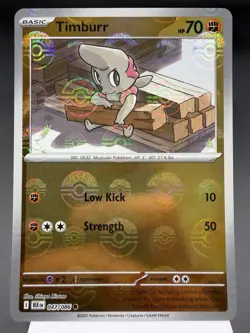 Timburr 047/086 - Pokeball Reverse Holo - Black Bolt Pokemon Card MINT - Image 1
