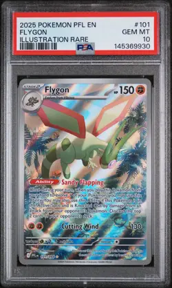 2025 Pokemon Phantasmal Flames #101 Flygon Illustration Rare PSA 10 - Image 1