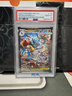 2025 Pokemon Mega Evolution Mega Lucario Ex Special Illustration Rare PSA 10 - Image 1