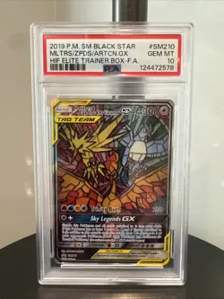2019 Pokemon Moltres & Zapdos & Articuno Gx Black Star Promo PSA GEM MINT 10 - Image 1