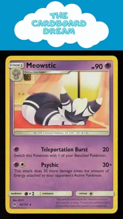 Meowstic SM - Forbidden Light #45/131 NON-HOLO Rare Pokemon Card - Image 1