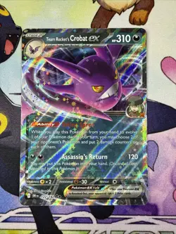 Team Rocket's Crobat ex 122/182 Pokemon Card Destined Rivals Rare - Image 1