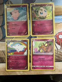 Cute Pokemon Card Collection Lot Dedenne, Togekiss, Jiggypuff, Clefairy - Image 1