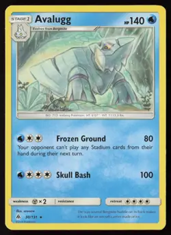 Pokemon Avalugg 30/131 SM - Forbidden Light Non-Holo Pack Fresh - NM - Image 1