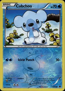 Cubchoo 29/98 Reverse Holo BW Emerging Powers Pokemon - Image 1