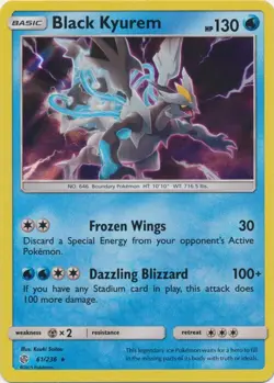 Black Kyurem 61/236 Holo Cosmic Eclipse Pokemon Card NM - Image 1