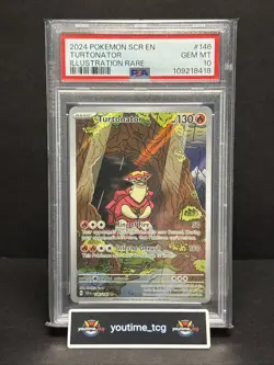 2024 Pokemon Scr En-Stellar Crown Illustration Rare Turtonator #146 PSA 10 - Image 1