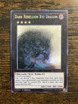 Dark Rebellion Xyz Dragon NECH-EN053 Ghost Rare 1st Edition English Light Play - Image 1