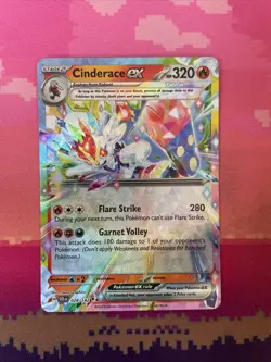 Pokemon Card Cinderace ex 028/142 Double Rare Stellar Crown Near Mint - Image 1