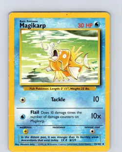 Pokemon TCG Magikarp Base Set 35/102 Unlimited Uncommon Card WOTC Played HP - Image 1