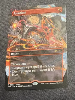 MTG 1x Pyroblast - Borderless Anime Promo Wilds of Eldraine - Excellent - Image 1